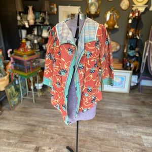 Handmade Kantha Ladies Quilted Jacket Hand Sewn Cotton. Size Small